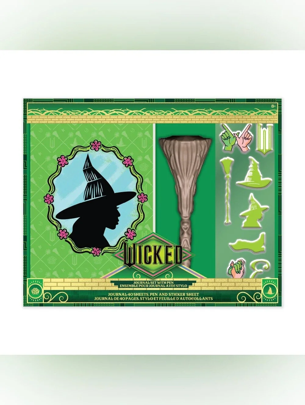 Wicked Themed Green Witch Journal & Sticker Set